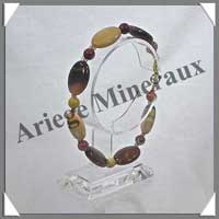 MOKAITE - Bracelet Compos : Ovales 13x25 mm et Perles 4 mm Alterns - 21 cm - C003