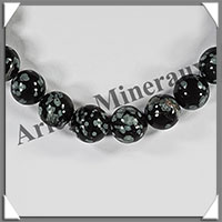 OBSIDIENNE MOUCHETEE - Bracelet Promotion - Perles de 8 mm - Montage Elastique - W
