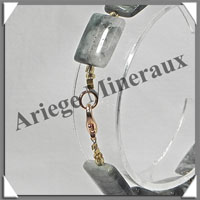 CYMOPHANE ou OEIL DE CHAT - Bracelet Compos - Disques et Rectangles - 19 cm - C008