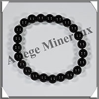 ONYX NOIR - Bracelet Promotion - Perles de 8 mm - Montage Elastique - W