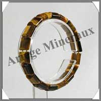 OEIL DE TIGRE - Bracelet Carrs 10x10 mm Facets - Elastique - C31303