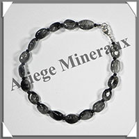 QUARTZ TOURMALINE - Bracelet Argent - Perles Ovales - 22 cm - 100 grammes - W001