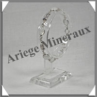 SPECTROLITE Cristallise - Bracelet Argent - 7 Cabochons - 18 cm - P017