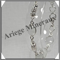 SPECTROLITE Cristallise - Bracelet Argent - 7 Cabochons - 18 cm - P017