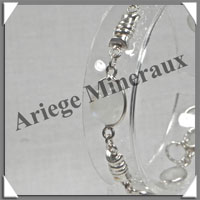 SPECTROLITE Cristallise - Bracelet Argent - 7 Cabochons - 20 cm - P018