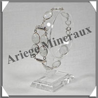SPECTROLITE Cristallise - Bracelet Argent - 10 Cabochons - 19 cm - P019