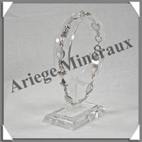 SPECTROLITE Cristallise - Bracelet Argent - 5 Cabochons - 21 cm - P020