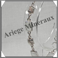 SPECTROLITE Cristallise - Bracelet Argent - 6 Cabochons - 19 cm - P021