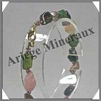 TOURMALINE MULTICOLORE - Bracelet Nuggets 7  10 mm - 21 cm - C002