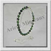 ZOIZITE RUBIS - Bracelet Perles 6 mm - 21 cm - M002