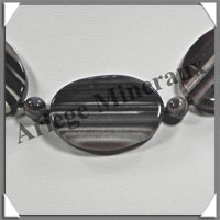 AGATE DRAPEE - Collier Compos - 5 Ovales, Tubes et Perles - 46 cm - C025