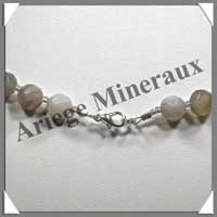 AGATE DRAPEE - Collier Perles Facetées 8 mm - 46 cm - C010