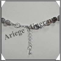 AGATE DRAPEE - Collier Perles 4 et 10 mm en dgrad - 42 cm - C005