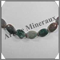 AGATE INDIENNE - Collier Compos - Ovales 15x10 mm - 42 cm - M004