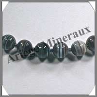 AGATE NOIRE - Collier Perles 10 mm - 48 cm - C002