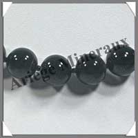 AGATE NOIRE - Collier Perles 12 mm - 46 cm - A002
