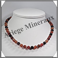 AGATE RUBANNEE - Collier Perles 8 mm - 44 cm - M010