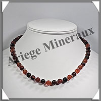 AGATE RUBANNEE - Collier Perles 8 mm - 46 cm - M011