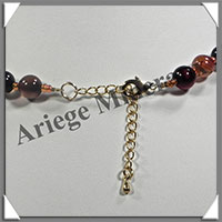 AGATE RUBANNEE - Collier Perles 8  12 mm en dgrad - 46 cm - M001