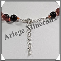 AGATE RUBANNEE - Collier Perles 8  12 mm en dgrad - 43 cm - M005