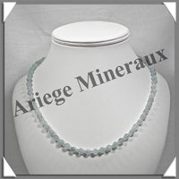 AIGUE MARINE - Collier Perles 6 mm - 49 cm - M003