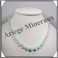 AIGUE MARINE - Collier Perles 6  12  mm en dgrad - 50 cm - M001