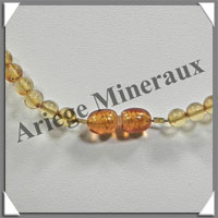 AMBRE - Collier Perles 5 mm - Caramel Clair - 43 cm - L001