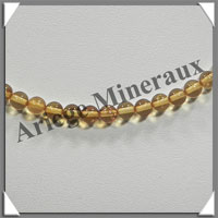 AMBRE - Collier Perles 5 mm - Caramel Clair - 43 cm - L003