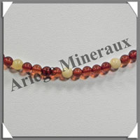 AMBRE - Collier Perles 5 mm - Bicolore - 43 cm - L004