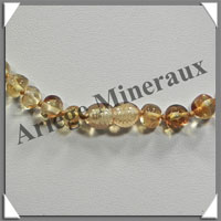 AMBRE - Collier Perles Baroques - Citron - 43 cm - L001