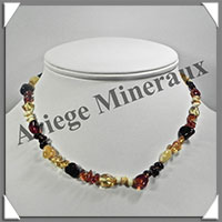 AMBRE - Collier Perles Baroques - Multicolore - 46 cm - L024