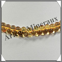 AMBRE - Collier Perles 5 mm Inverses - Citron - 42 cm - L007