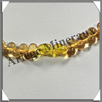 AMBRE - Collier Perles 5 mm Inverses - Citron - 42 cm - L007