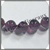 AMETHYSTE Fonce - Collier Perles 10 mm - 52 cm - C001 (31048)