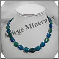 AZURITE CHRYSOCOLLE - Collier Compos - Ovales 15x10 mm - 42 cm - M001