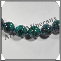 AZURITE CHRYSOCOLLE - Collier Perles 14 mm - 47 cm - M003