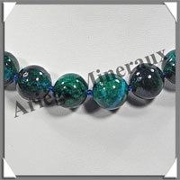 AZURITE CHRYSOCOLLE - Collier Perles 14 mm - 47 cm - M006