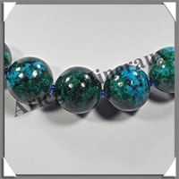 AZURITE CHRYSOCOLLE - Collier Perles 16 mm - 46 cm - M004