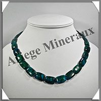 AZURITE CHRYSOCOLLE - Collier Compos - Rectangles 15x10 mm - 46 cm - M002