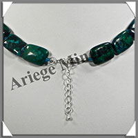 AZURITE CHRYSOCOLLE - Collier Compos - Rectangles 15x10 mm - 46 cm - M003