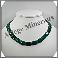 AZURITE CHRYSOCOLLE - Collier Compos - Rectangles 15x10 mm - 46 cm - M004
