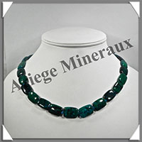 AZURITE CHRYSOCOLLE - Collier Compos - Rectangles 15x10 mm - 46 cm - M006
