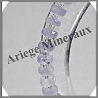 CALCEDOÏNE BLEUE Cristallisée - Collier Composé + Bracelet - Soucoupes 7x3 mm - 46 cm - C001