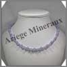 CALCEDOÏNE BLEUE - Collier Perles 6 et 8 mm en alterné - 46 cm - C009 Namibie