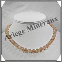 CITRINE (Chauffe) - Collier Perles 10 mm - 47 cm - M001
