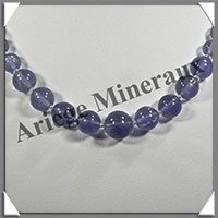 FLUORITE Bleue - Collier Perles 6  12 mm en dgrad - 46 cm - M001