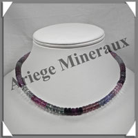 FLUORITE Multicolore - Collier Compos - Cylindres 6x4 mm - 42 cm - M001