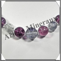 FLUORITE Arc en Ciel - Collier Perles 6  12  mm en dgrad - 49 cm - M001