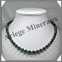 HEMATITE - Collier Perles Facetes 8 mm - 48 cm - A003