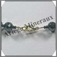 HEMATITE - Collier Perles Facetes 8 mm - 48 cm - A003